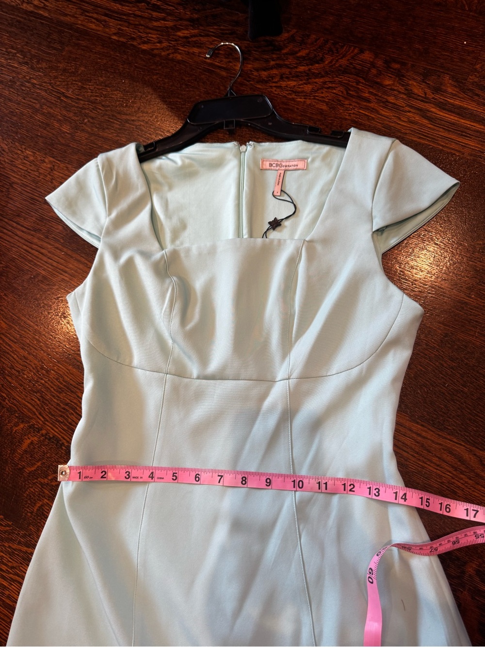 BCBGeneration Cap Sleeve Mini Dress in Robins Egg Pastel Blue/green NWT - Picture 9 of 9